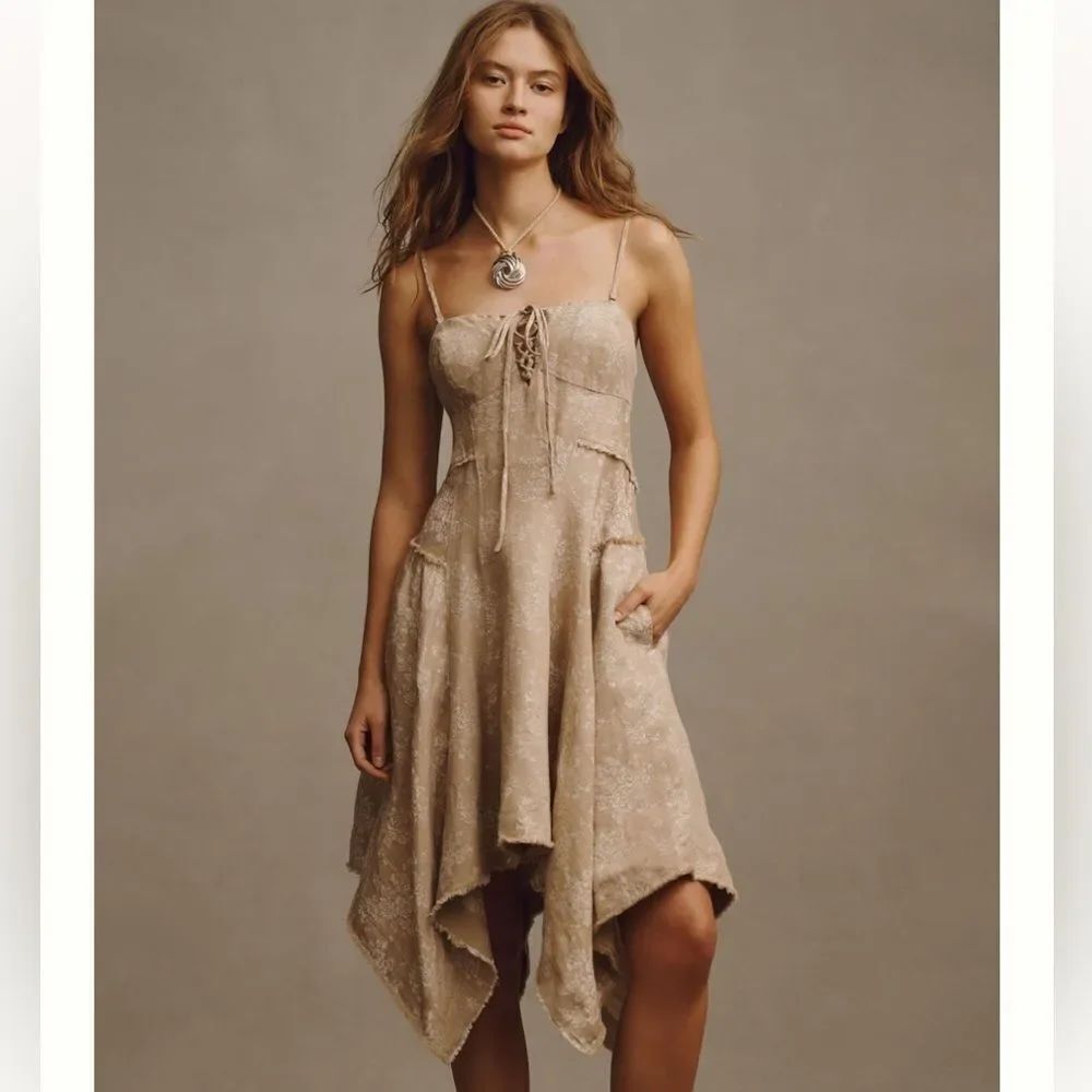 By Anthropologie Corset SeamedâMini Dress M Color: BEIGE